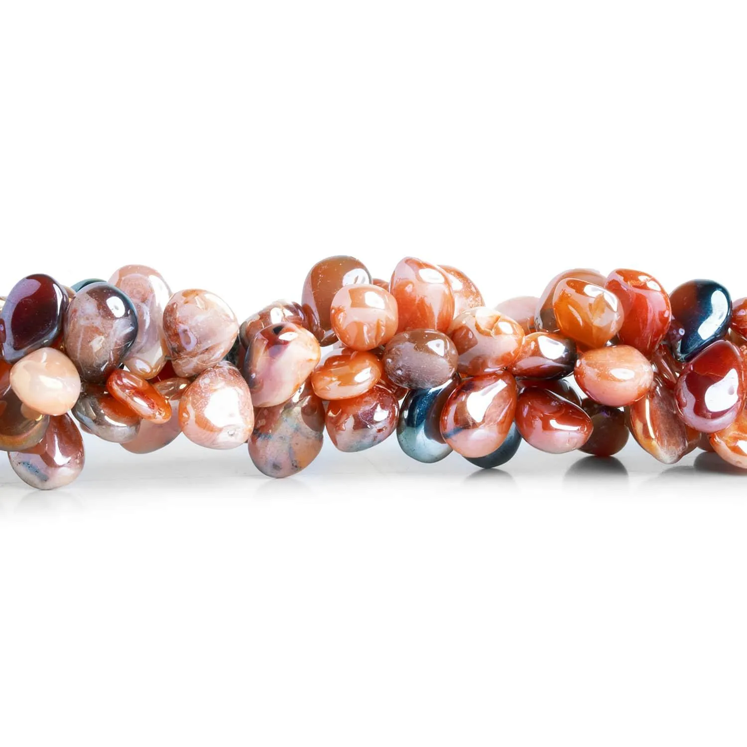 10x7mm Mystic Agate Plain Pears 8 inch 45 beads