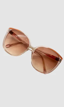 1970s Pierre Cardin Oversized Sunglasses, Pink Gradient Resin Glasses Frames