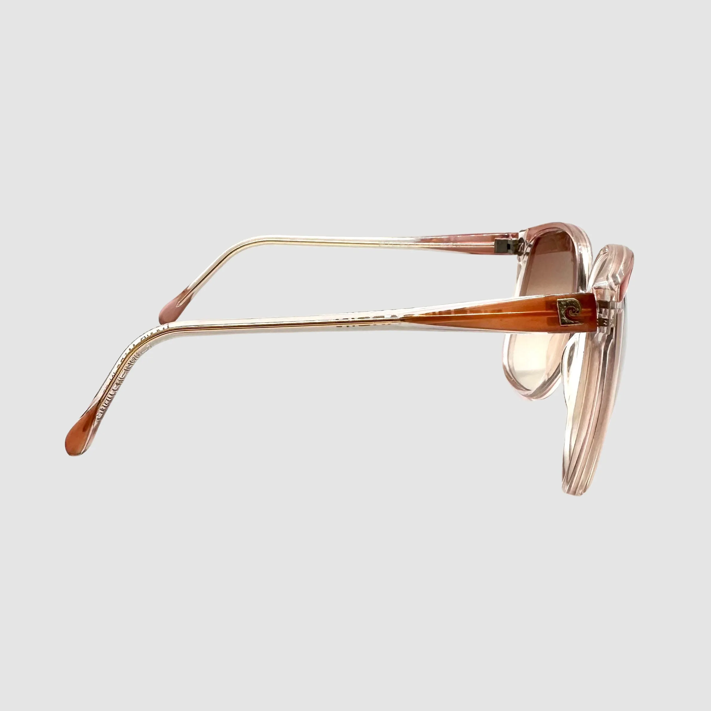 1970s Pierre Cardin Oversized Sunglasses, Pink Gradient Resin Glasses Frames