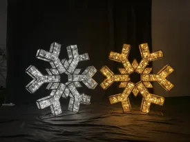 2 FT 3D Snowflake Warm White With Cool White Flashing Effect Set Of 2