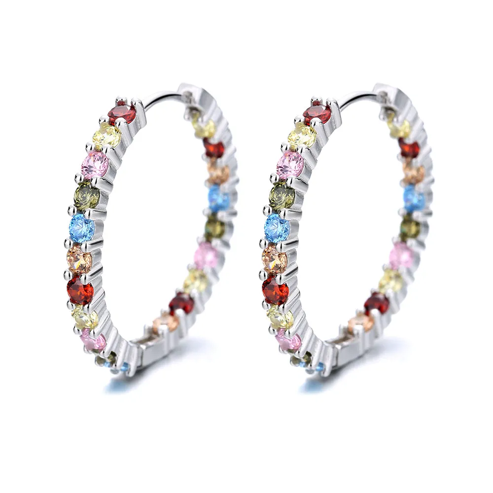 24mm Sterling Silver Inside Out Hoop Earrings