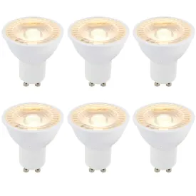 6 X GU10 LED 6W 38 Degree Warm White Bulb