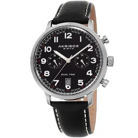 Akribos Xxiv Black Dial Dual Time Men's Watch AK1023BK