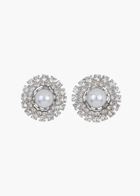 Antinea Earrings -- Crystal Pearl