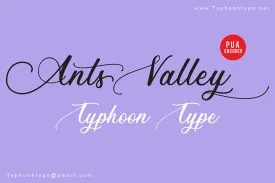 Ants Valley - Free Calligraphy Script