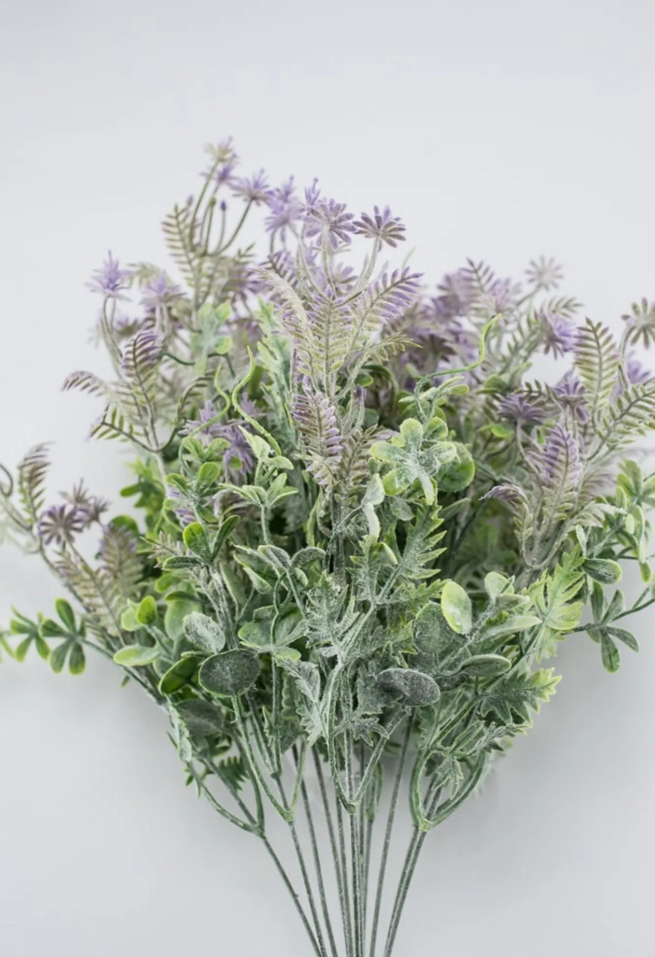 Artificial mixed greenery bush with lavender tips