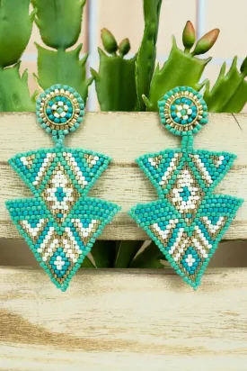 Aztec Mountain Mint Seed Bead Earrings