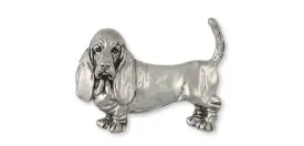 Basset Hound Brooch Pin Jewelry Sterling Silver Handmade Dog Brooch Pin BAS1-PN