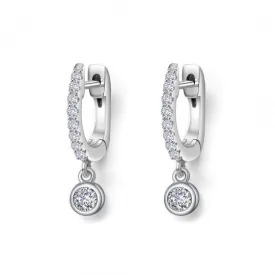 Bezel Set Simulated Diamond Huggie Earrings by LaFonn