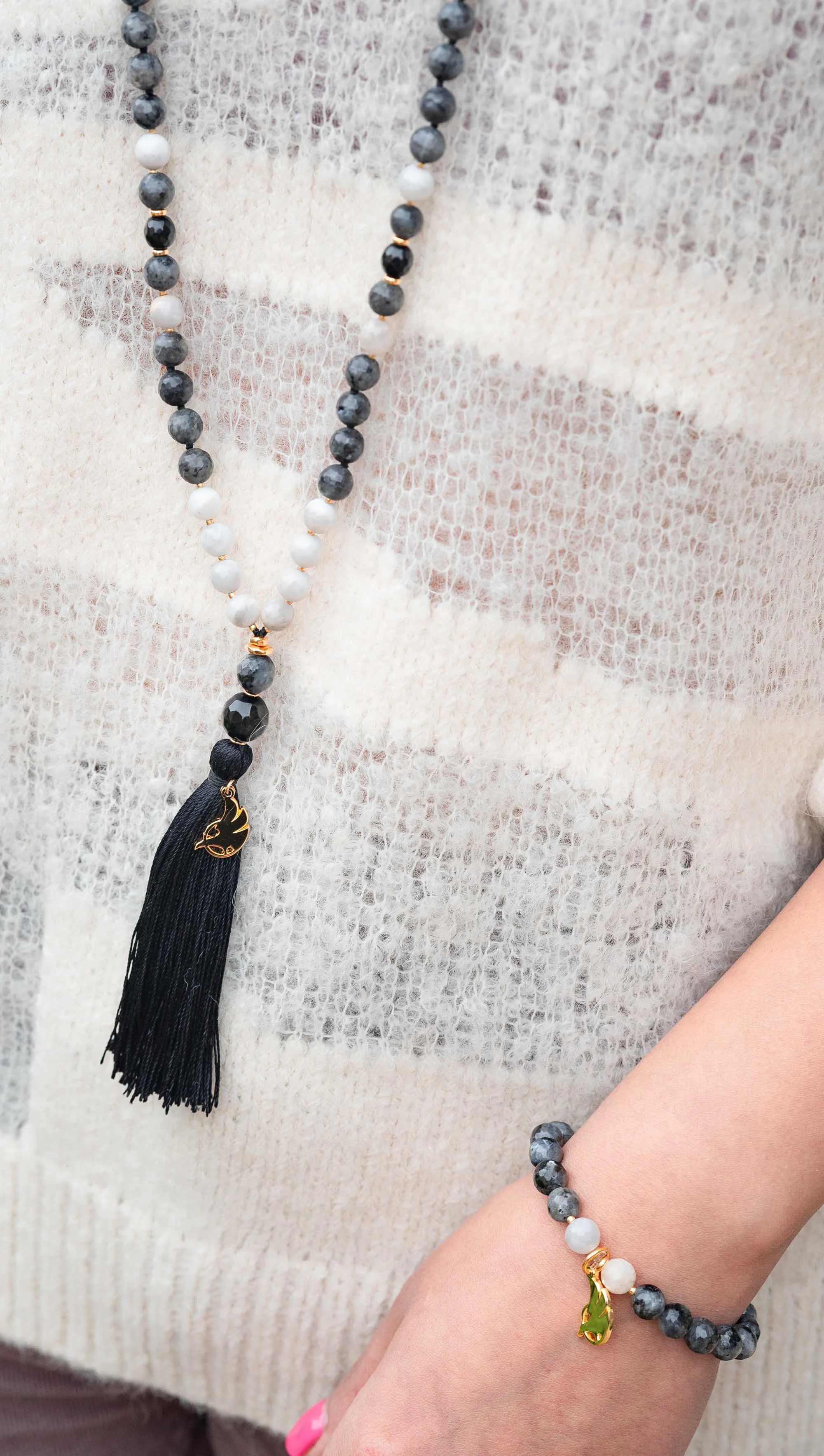 Black   Gold Tourmaline Mala 108 (Prayer Beads)