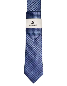 BLUE DOT 2 PC TIE & HANKIE SET