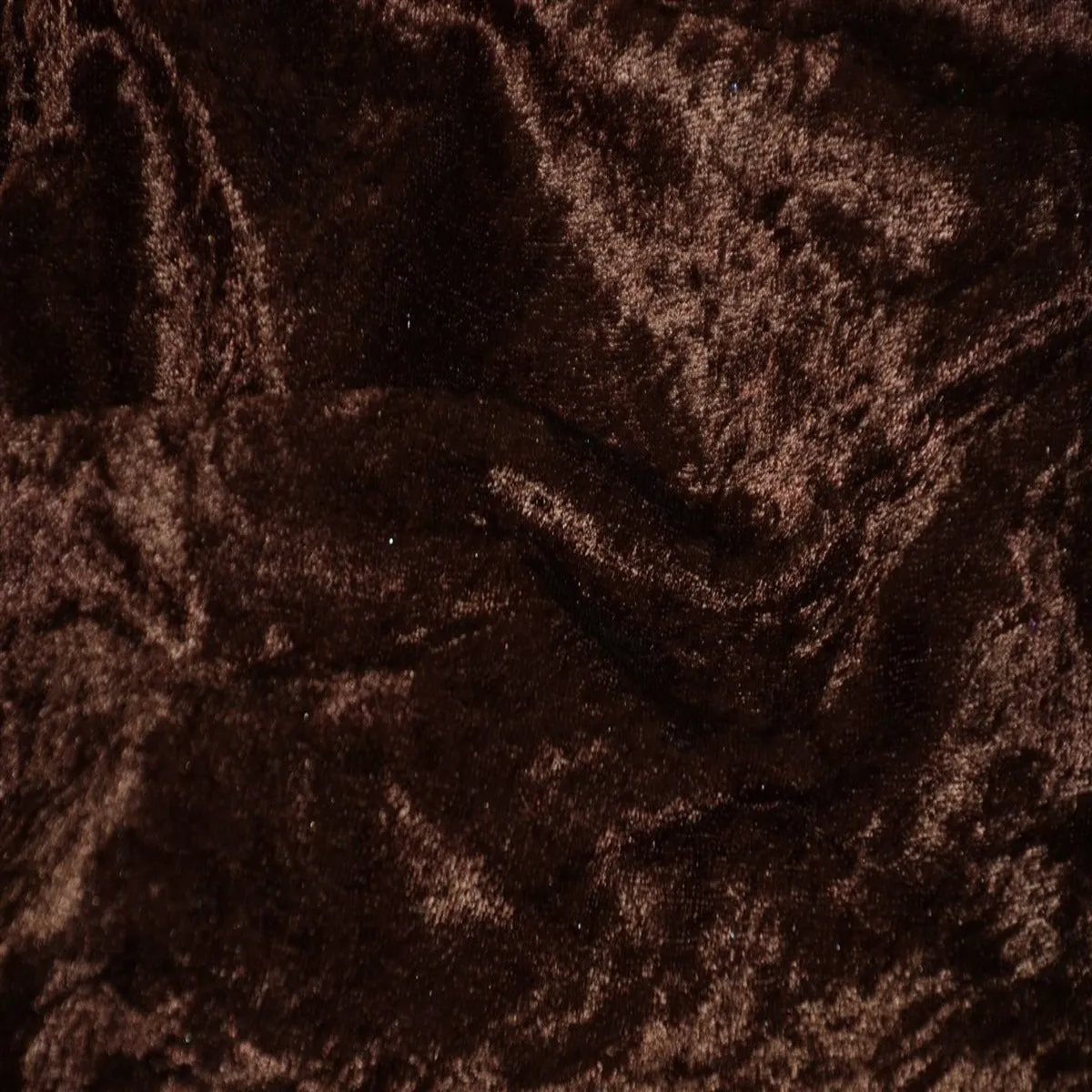 Brown Panne Crush Stretch Velvet Fabric