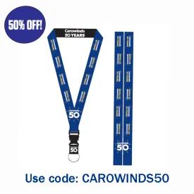 Carowinds 50th Anniversary Blue Lanyard