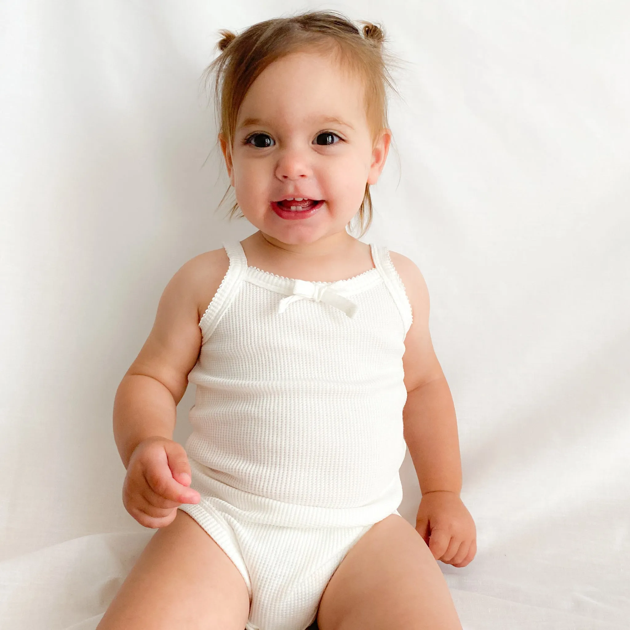 Dainty Waffle Singlet - Coconut