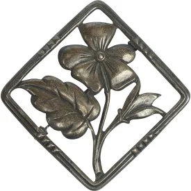 Danecraft Sterling Silver Pin Flower Brooch circa 1930s Canadian Mark