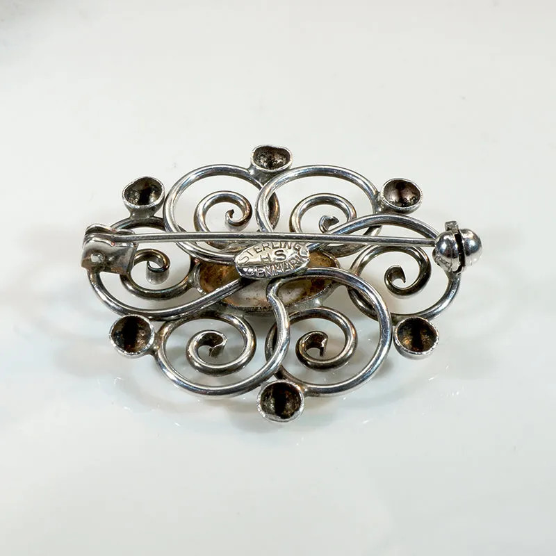 Danish Modern Sterling Brooch from Hermann Siersbøl