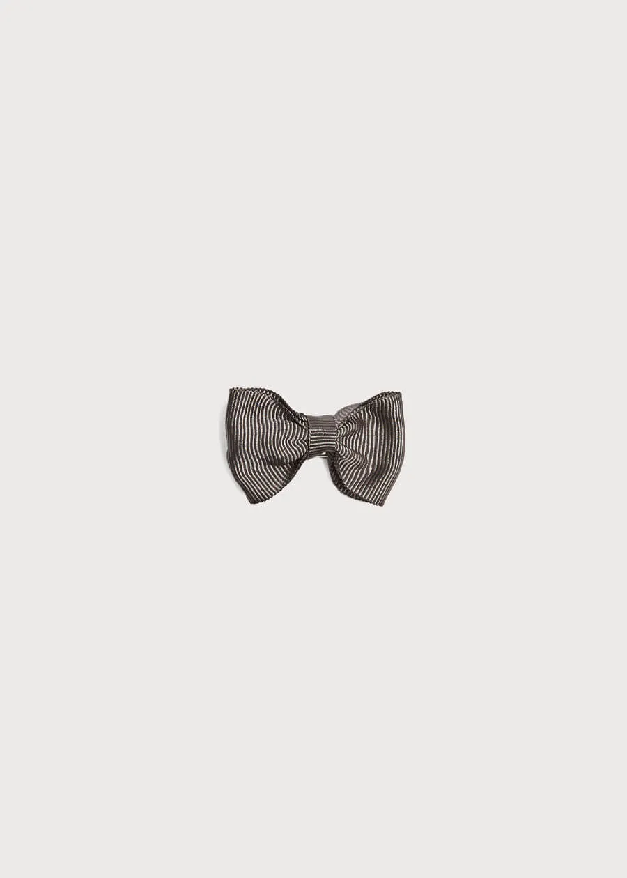 Dark Grey Small Bow Clip