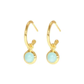 Earrings - Huggie Hoops in Chalcedony