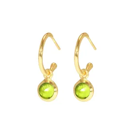 Earrings - Huggie Hoops in Peridot