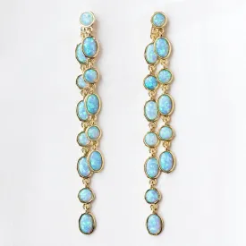 Ellie Earrings in Gold with Opal