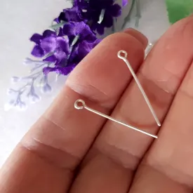 Eye Pins - Solid 0.7mm (21 gauge) Open Sterling Silver | SS-GF7/EP | Jewellery Making Supply