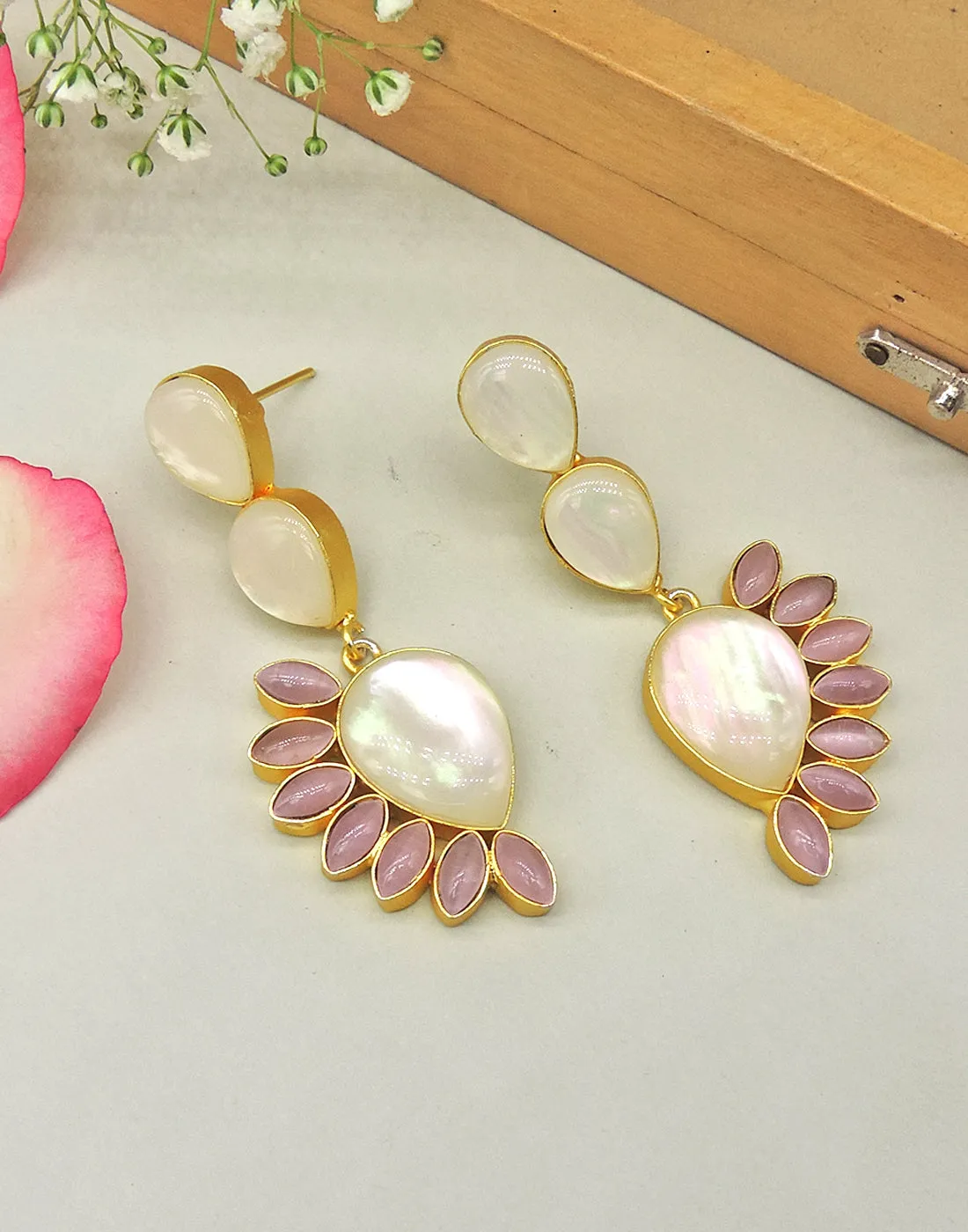 Floral Vine Earrings | Pink & Green