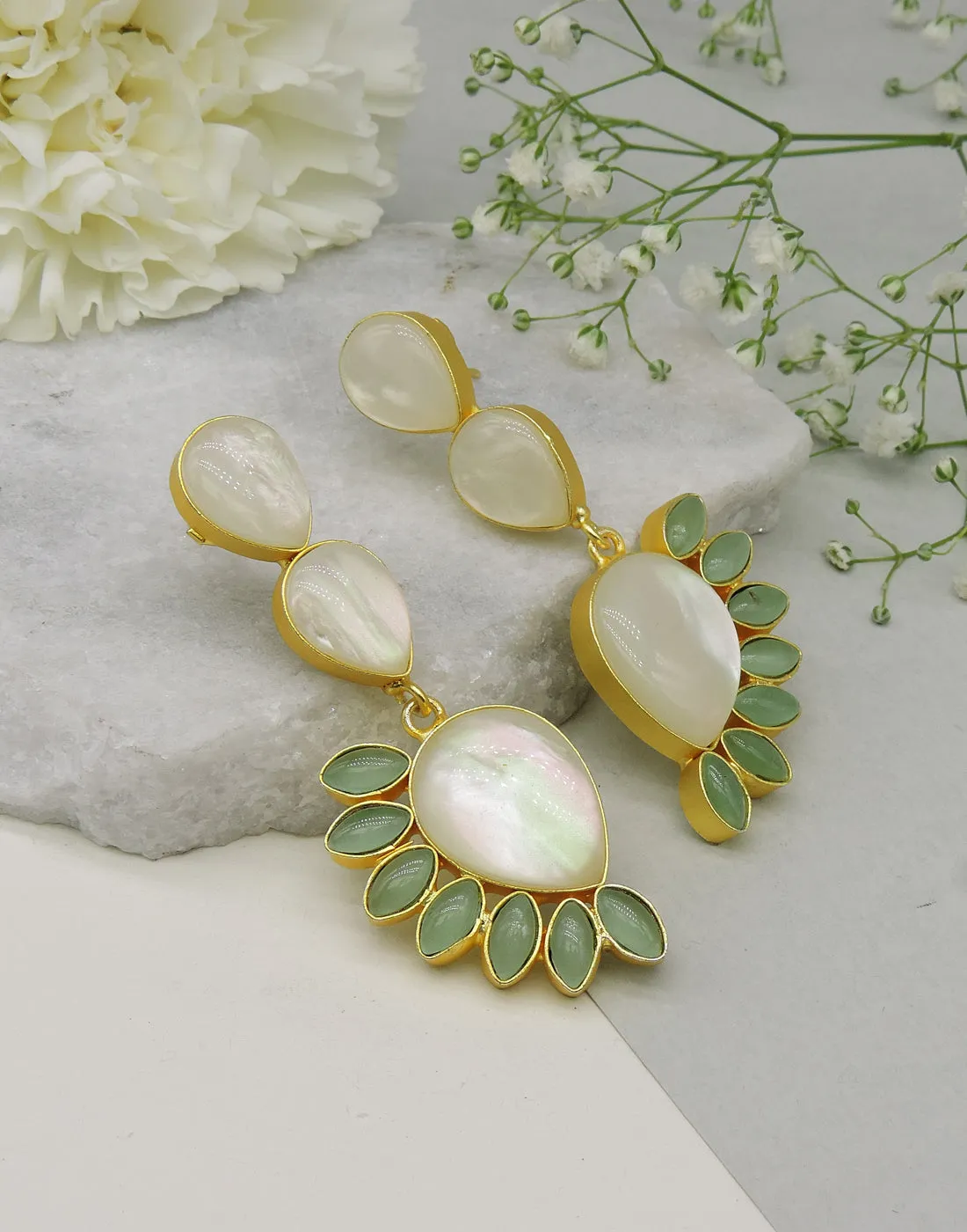 Floral Vine Earrings | Pink & Green