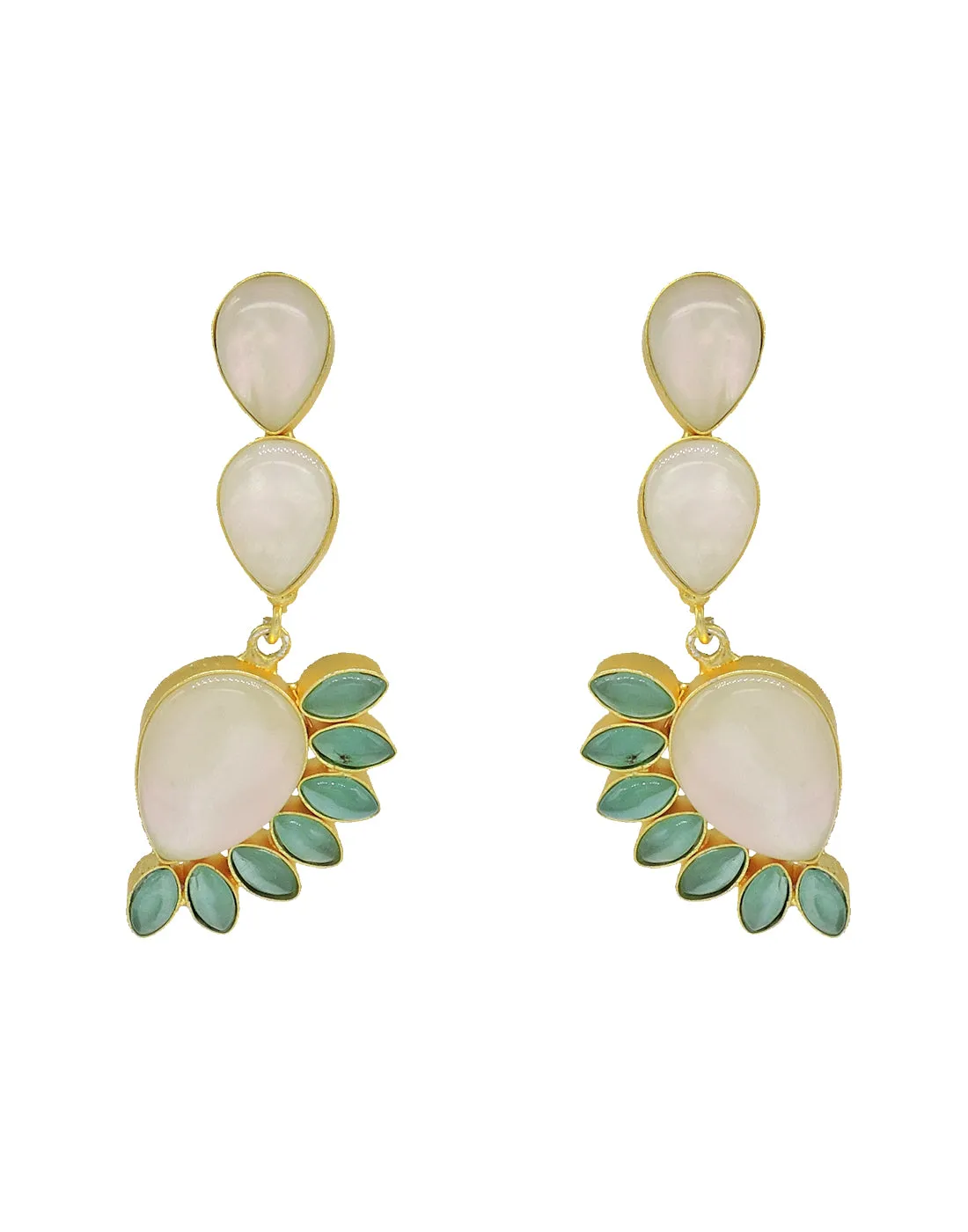 Floral Vine Earrings | Pink & Green