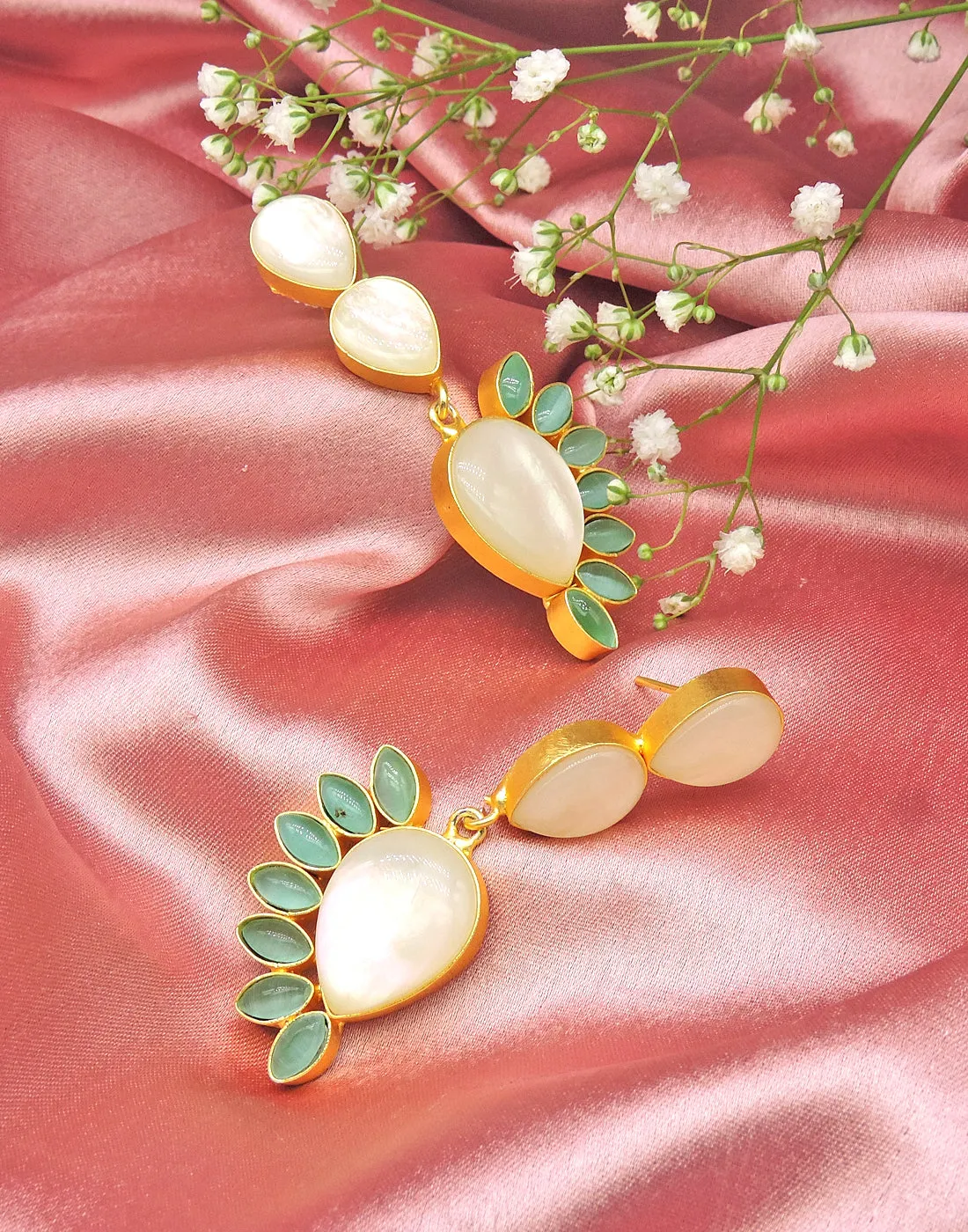 Floral Vine Earrings | Pink & Green