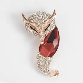 Foxy Crystal Brooch