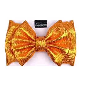 Frenchiestore Pet Head Bow | Metalic Orange