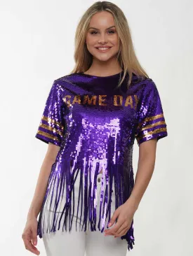 Gameday Fringe Sequin Top (2 Colors)