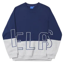 Hélas Caps - Negative Crewneck Heather - Grey / Navy