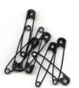 John Bead Safety Pins - Black - 2" (box)