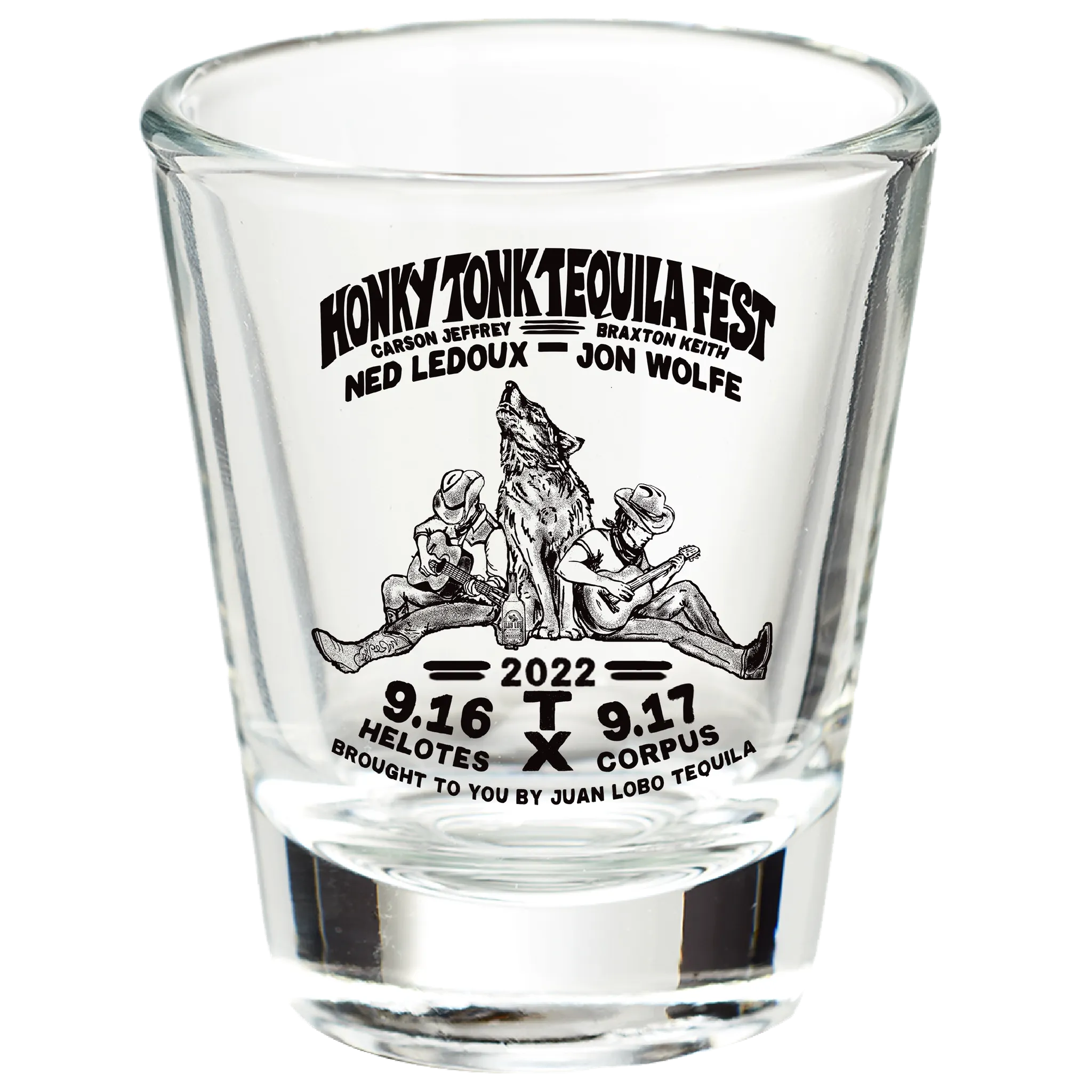 Jon Wolfe's Honky Tonk Tequila Fest Commemorative Shot Glass