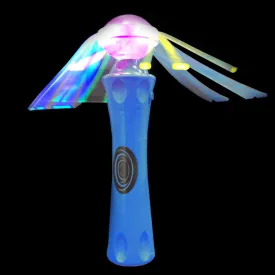 Kicko 8 Inch Light-Up Wand, Blue - LED Orbit Spinner Toy - for Carnival Prizes, Rave