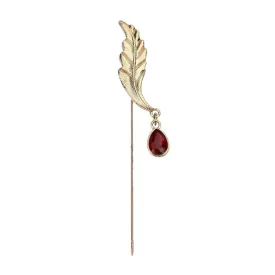 Leaf With Crystal Lapel Pin