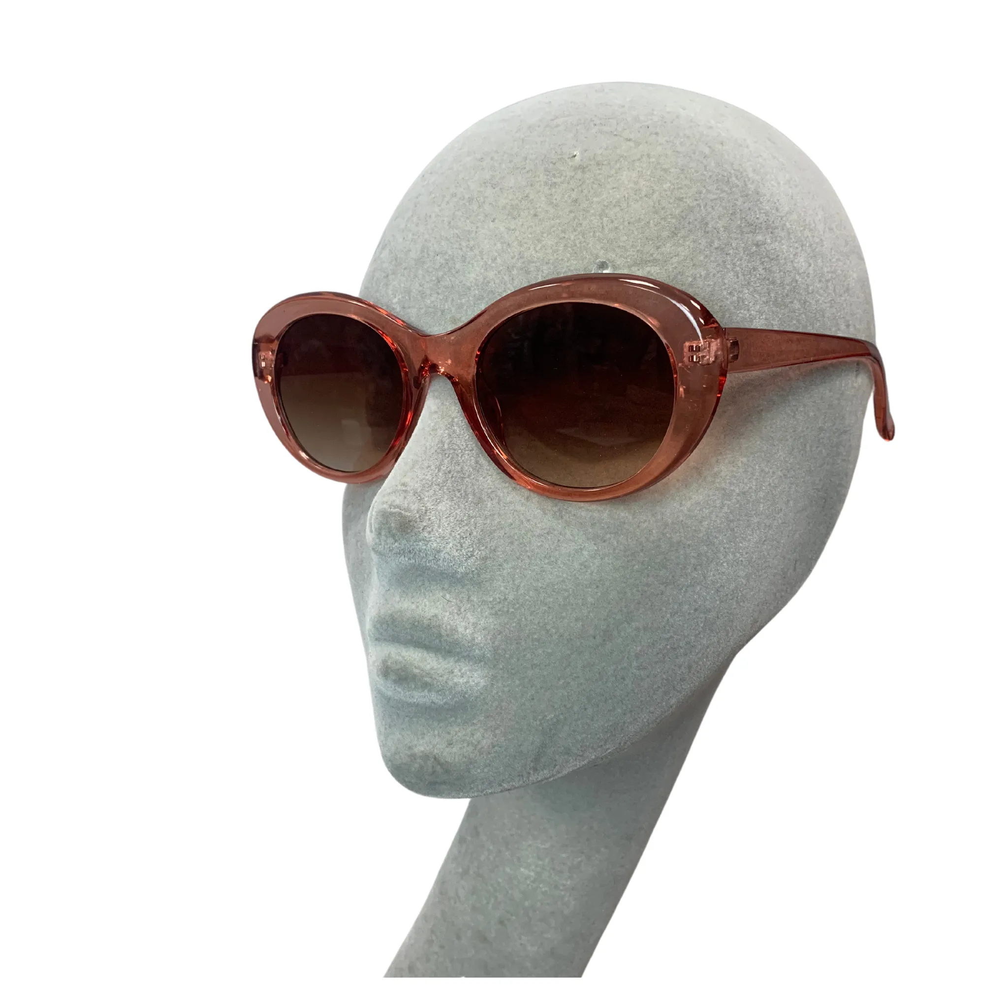 LIGHT PINK ROUND OVAL VINTAGE STYLE 60s 70s SUNGLASSES