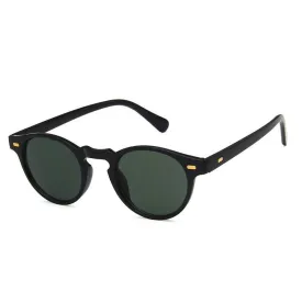 Minimal Round Black Sunglasses