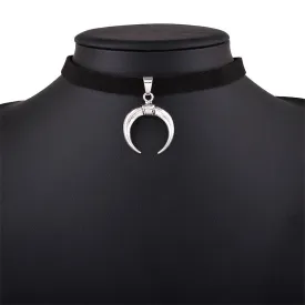 'Moondance' Black Goth Velvet Choker