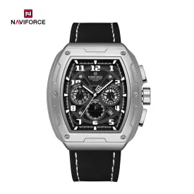 Naviforce NF8053 Brand Watch for Men Chronograph Genuine Leather Fashion Waterproof Quartz