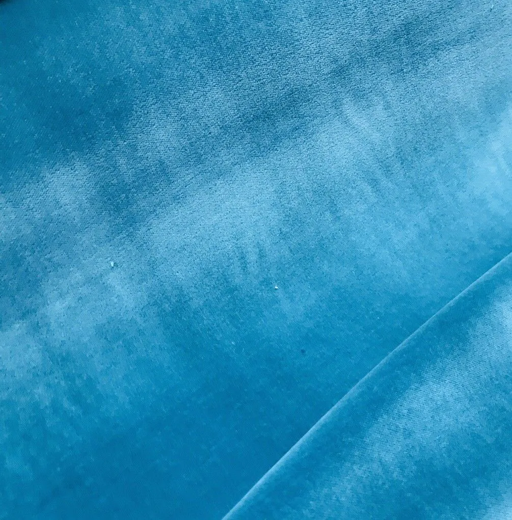 NEW Prince Burgess- Soft Cotton Heavyweight Velvet Upholstery Fabric - Turquoise