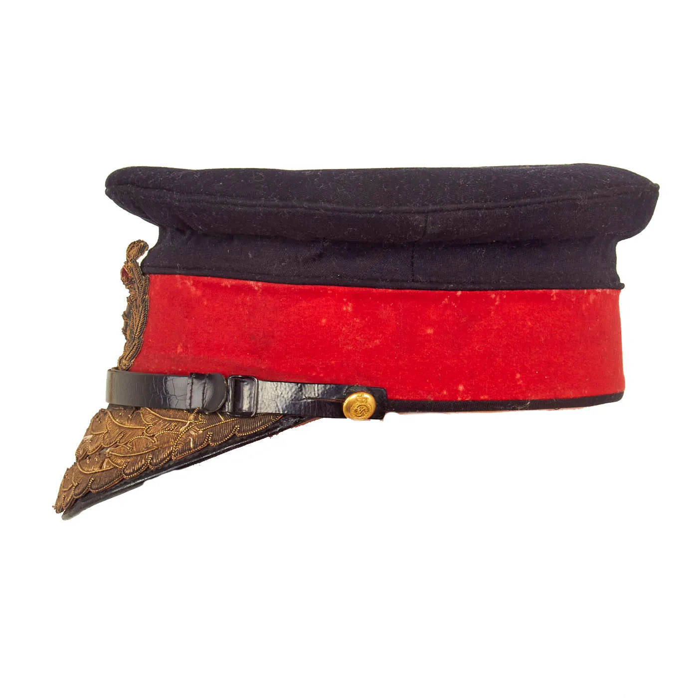 Original British WWI British Royal Army Named General Officer’s “Dress No. I” Peaked Visor With White & Khaki Covers