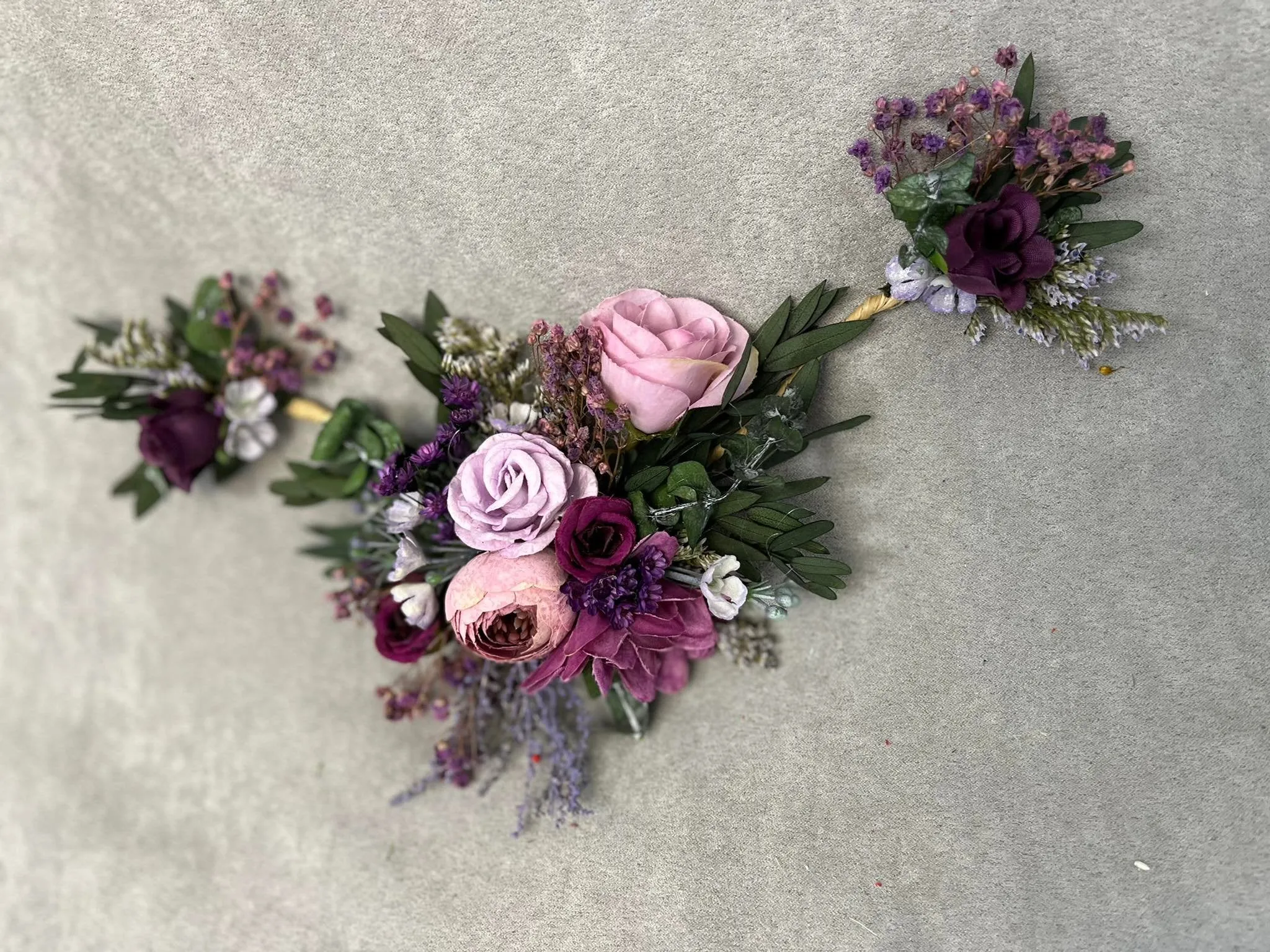 Purple shapeable flower hair vine