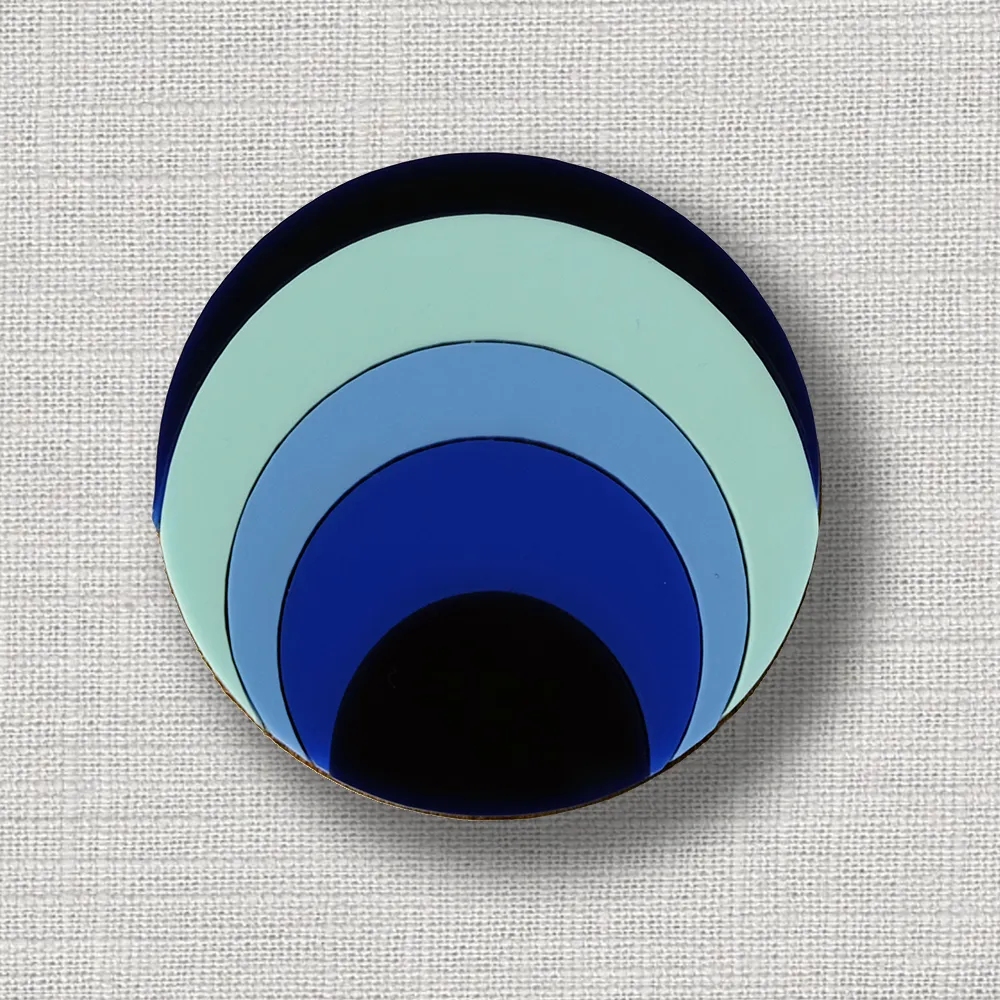 RIPPLES Acrylic & Wood Brooch