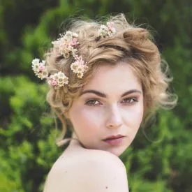 Romantic dried flower hairpins