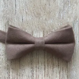 Taupe Linen Pre-Tied Bow Tie