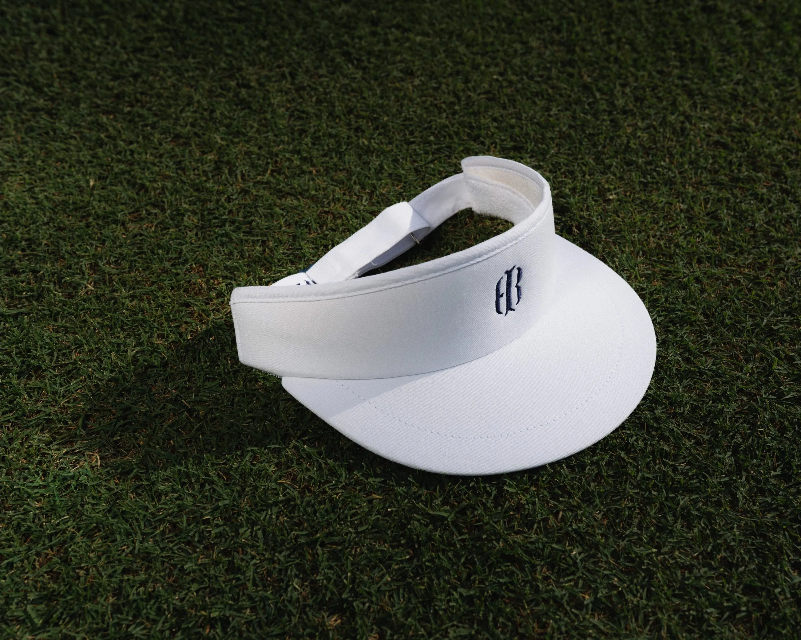 The Cocktail Tour Visor: White with Navy HB Icon