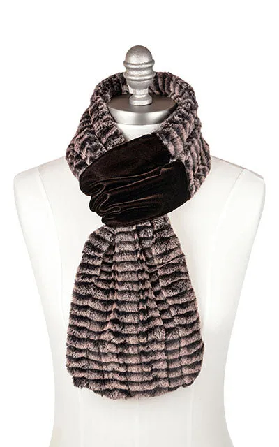 Velvet Pull-Thru Scarf - Assorted Faux Fur Combos (Winter River - Two Left!)