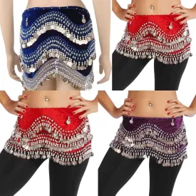 Wholesale Lots of 10 Velvet Belly Dance Hip Scarf (Model WV)